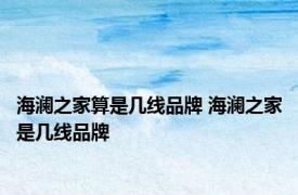 海澜之家算是几线品牌 海澜之家是几线品牌