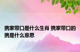 携家带口是什么生肖 携家带口的携是什么意思