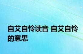 自艾自怜读音 自艾自怜的意思