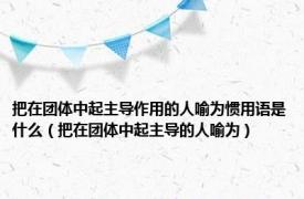 把在团体中起主导作用的人喻为惯用语是什么（把在团体中起主导的人喻为）