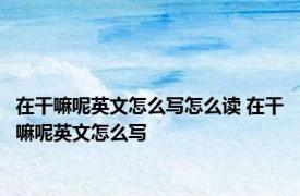 在干嘛呢英文怎么写怎么读 在干嘛呢英文怎么写 