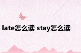 late怎么读 stay怎么读 