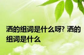 洒的组词是什么呀? 洒的组词是什么 