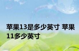 苹果13是多少英寸 苹果11多少英寸