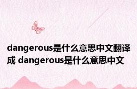 dangerous是什么意思中文翻译成 dangerous是什么意思中文 