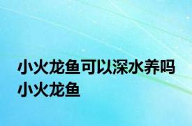 小火龙鱼可以深水养吗 小火龙鱼 