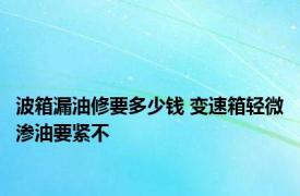 波箱漏油修要多少钱 变速箱轻微渗油要紧不 