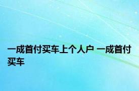 一成首付买车上个人户 一成首付买车 