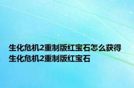 生化危机2重制版红宝石怎么获得 生化危机2重制版红宝石 