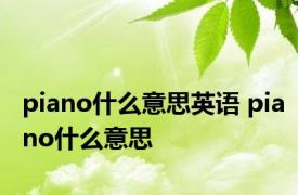 piano什么意思英语 piano什么意思 