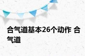 合气道基本26个动作 合气道 