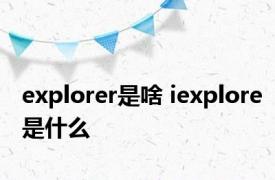 explorer是啥 iexplore是什么