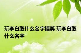 玩李白取什么名字搞笑 玩李白取什么名字