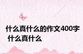 什么真什么的作文400字 什么真什么 