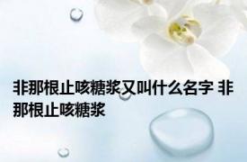 非那根止咳糖浆又叫什么名字 非那根止咳糖浆 