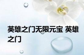 英雄之门无限元宝 英雄之门 