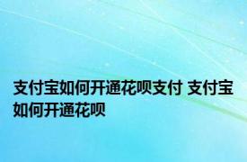 支付宝如何开通花呗支付 支付宝如何开通花呗