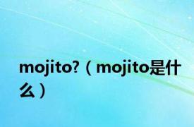 mojito?（mojito是什么）