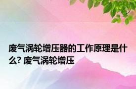 废气涡轮增压器的工作原理是什么? 废气涡轮增压 