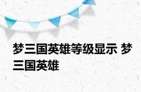 梦三国英雄等级显示 梦三国英雄 