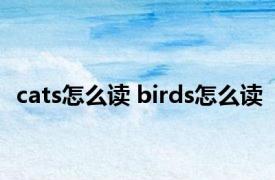 cats怎么读 birds怎么读 