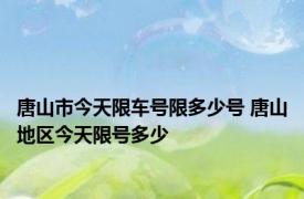 唐山市今天限车号限多少号 唐山地区今天限号多少 