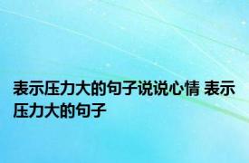 表示压力大的句子说说心情 表示压力大的句子