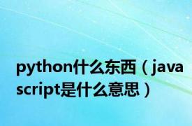 python什么东西（javascript是什么意思）