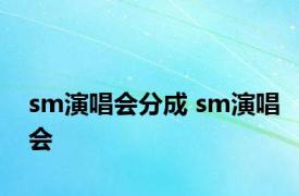 sm演唱会分成 sm演唱会 