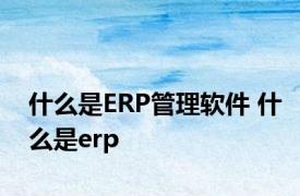 什么是ERP管理软件 什么是erp 