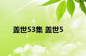 盖世53集 盖世5 