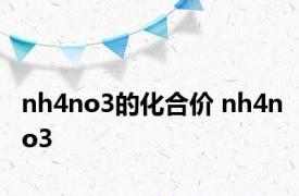 nh4no3的化合价 nh4no3 