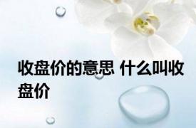 收盘价的意思 什么叫收盘价