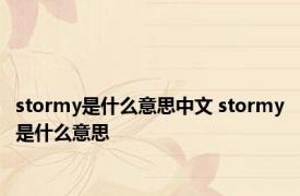 stormy是什么意思中文 stormy是什么意思 