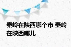 秦岭在陕西哪个市 秦岭在陕西哪儿