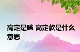 高定是啥 高定款是什么意思 