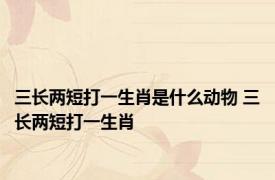 三长两短打一生肖是什么动物 三长两短打一生肖 