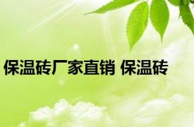 保温砖厂家直销 保温砖 