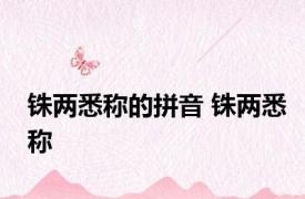 铢两悉称的拼音 铢两悉称 