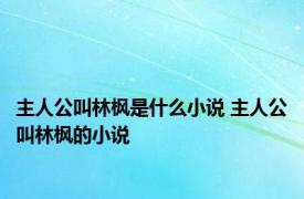 主人公叫林枫是什么小说 主人公叫林枫的小说 