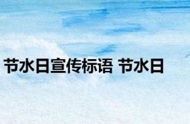 节水日宣传标语 节水日 