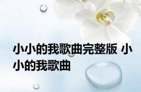 小小的我歌曲完整版 小小的我歌曲 