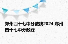 郑州四十七中分数线2024 郑州四十七中分数线 