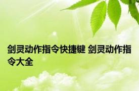 剑灵动作指令快捷键 剑灵动作指令大全 