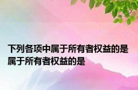 下列各项中属于所有者权益的是 属于所有者权益的是 