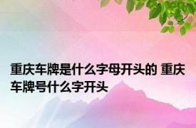 重庆车牌是什么字母开头的 重庆车牌号什么字开头