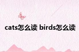 cats怎么读 birds怎么读 