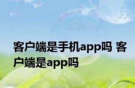 客户端是手机app吗 客户端是app吗