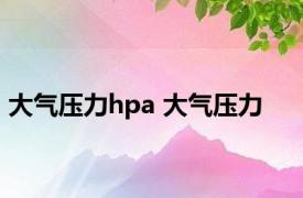 大气压力hpa 大气压力 