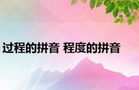 过程的拼音 程度的拼音 